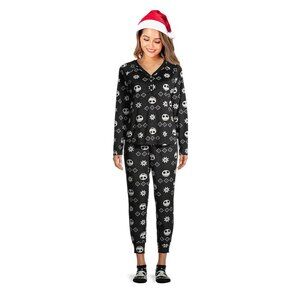 Nightmare Before Christmas Minky Fleece 4-Piece Pajama Set w/ Santa Hat XL NWT
